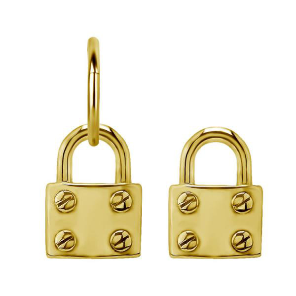 24K GOLD PVD SS316L PADLOCK CHARM FOR VARIOUS CLICKER DESIGNS
