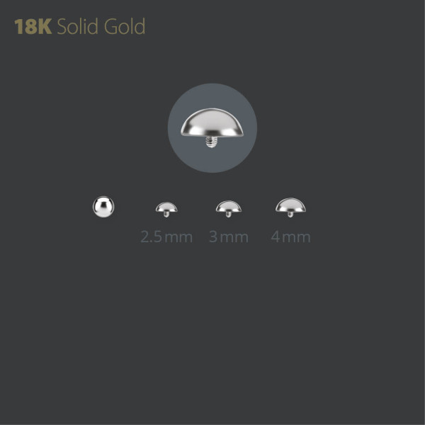 18K WHITE GOLD INTERNAL DOMED DISC ATTACHMENT