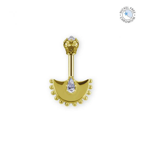 18K GOLD PVD CoCr TITANIUM INTERNAL VERTICAL HELIX SET W. PREMIUM ZIRCONIA