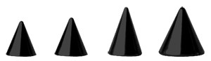 BLACK PVD TITANIUM CONES