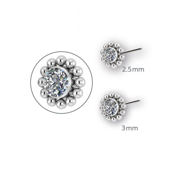 TITANIUM THREADLESS MICRO JEWELLED CLUSTERS ATTACHMEN SET W. PREMIUM ZIRCONIA
