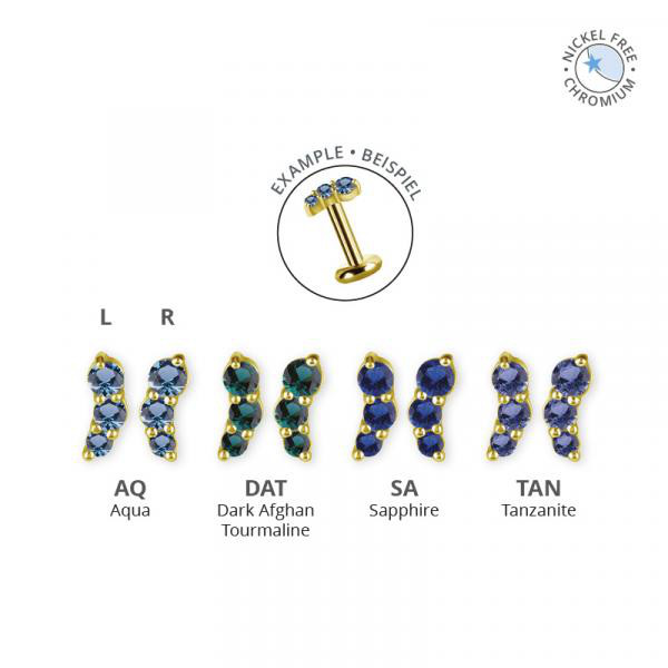 18K GOLD PVD CoCr NF INTERNAL MICRO ATTACHMENT SET W. PREMIUM NANO GEMS