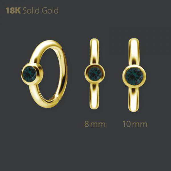 18K GOLD HINGED SEGMENT CLICKER SET WITH PREMIUM NANO GEMS