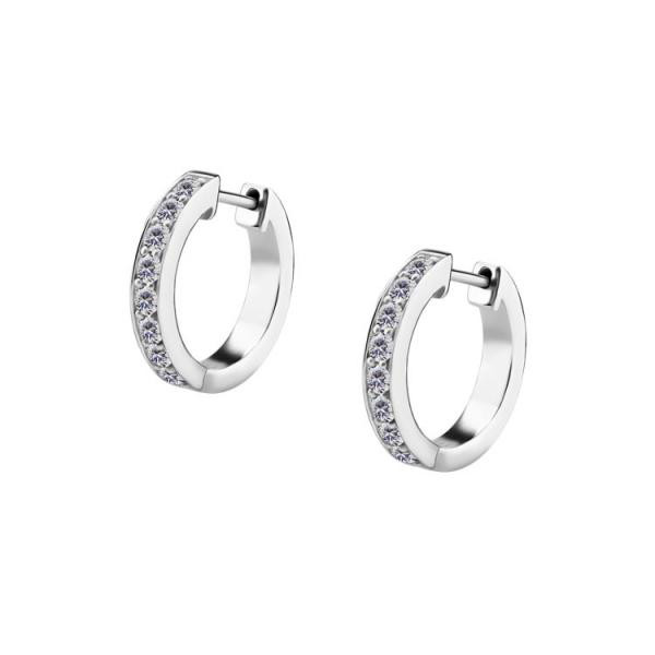 SS316L EAR HOOPS SET W. CUBIC ZIRCONIA (PAIR)
