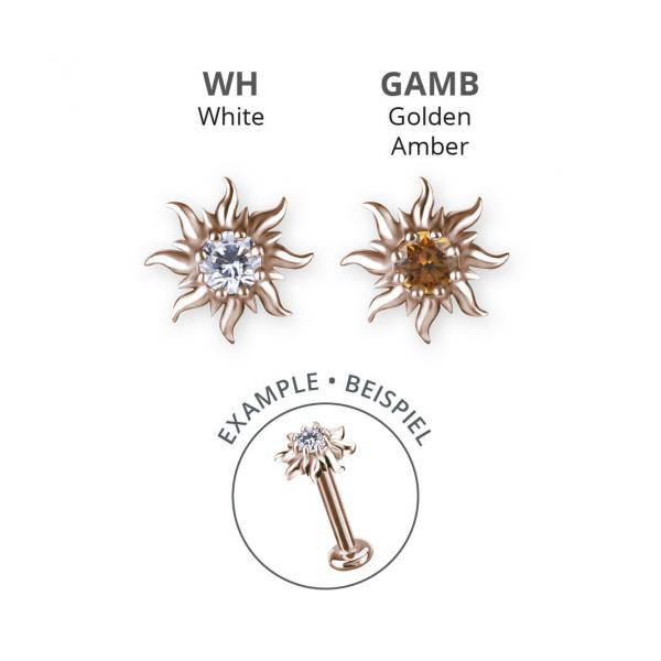 ROSE GOLD PVD SS316L INTERNAL MICRO SUN ATTACHMENT SET W. PREMIUM ZIRCONIA