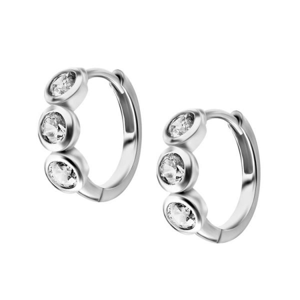 SS316L EARHOOPS SET W. CUBIC ZIRCONIA (PAIR)