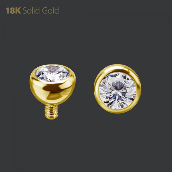 18K GOLD INTERNAL BALL SET W. PREMIUM ZIRCONIA
