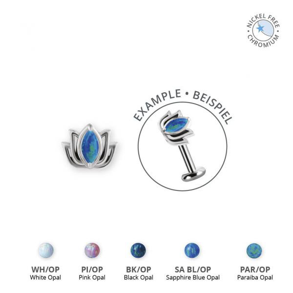 CoCr NF THREADLESS LOTUS ATT. SET W. LAB CREATED OPALS