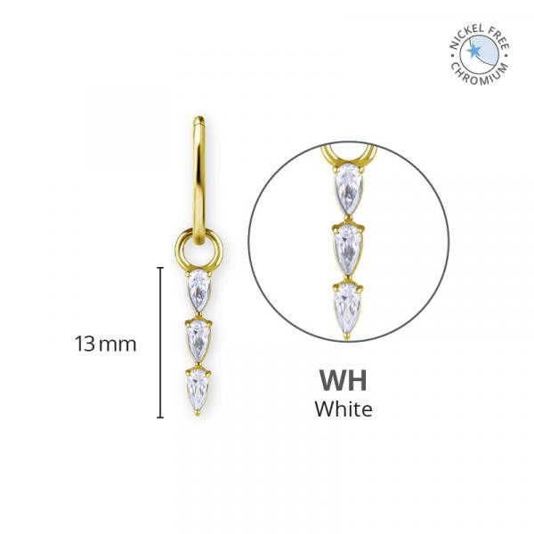 18K GOLD PVD CoCr NF CHARMS SET W. PREMIUM ZIRCONIA