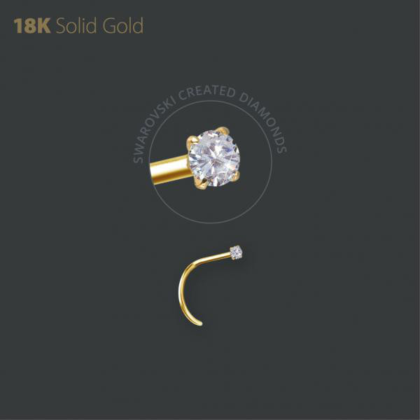 18K GOLD NOSESTUDS SET W. PREMIUM CREATED DIAMONDS