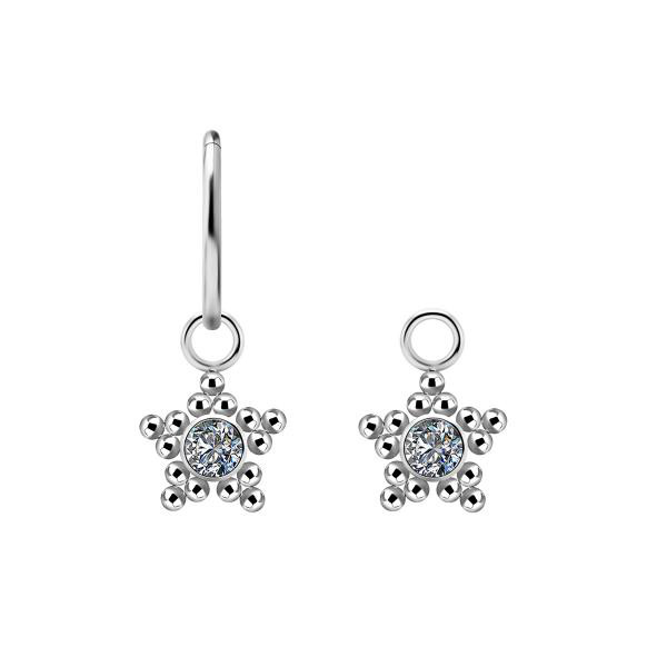 TITANIUM CLUSTER CHARM FOR HINGED RINGS SET W. PREMIUM ZIRCONIA
