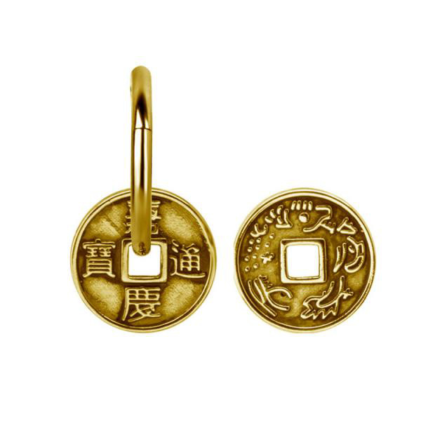 24KGOLD PVD SS316L CHARM HINGED SEGMENT RING