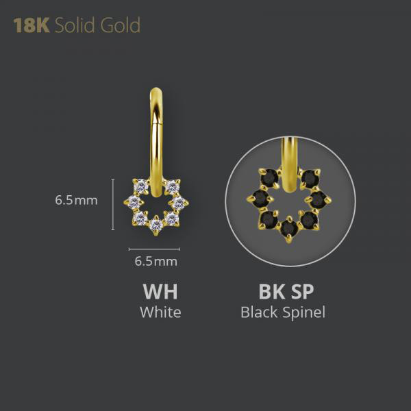 18K GOLD CLICKER CHARM SET W. PREMIUM BLACK SPINEL