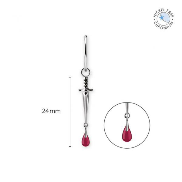 CoCr NF DAGGER CHARMS SET W. LAB CREATED RUBY