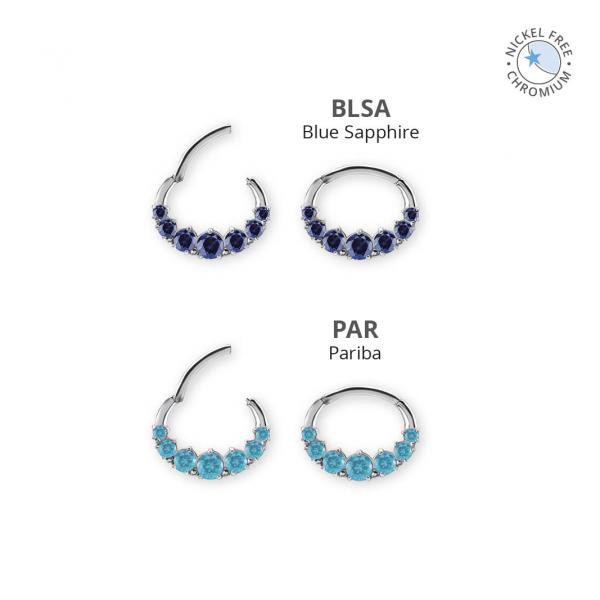 CoCr NF SEPTUM/DAITH CLICKER SET W. LAB CREATED GEMSTONE