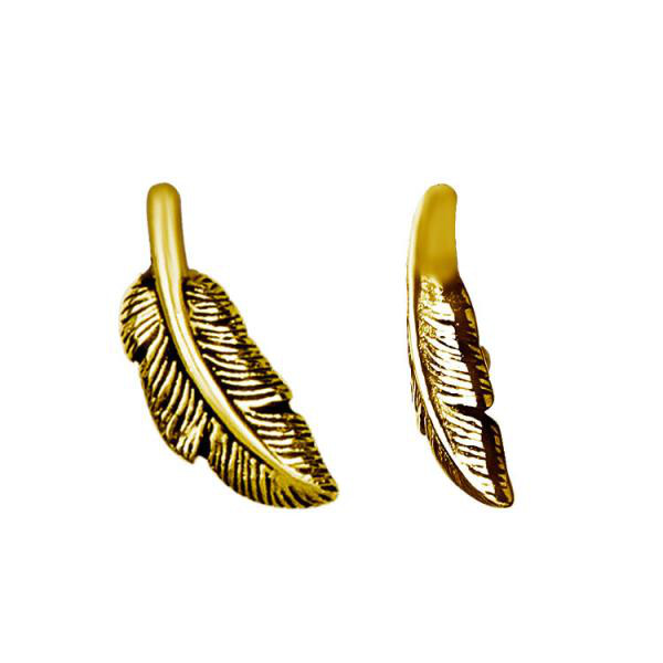 24K GOLD PVD SS316L MICRO ATTACHMENT (SMALL FEATHER)