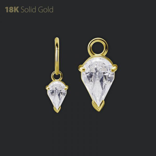 18K GOLD CHARM SET WITH DROPLET PREMIUM ZIRCONIA
