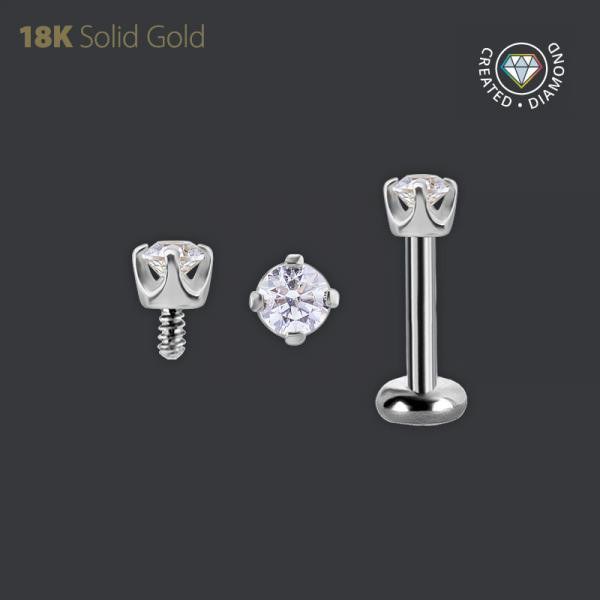 18K WHITE GOLD INTERNAL ATTACHMENT SET WITH LAB CREATED DIAMONDS