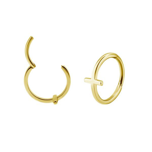 24K GOLD PVD SS316L CLICKER RING (CROSS)