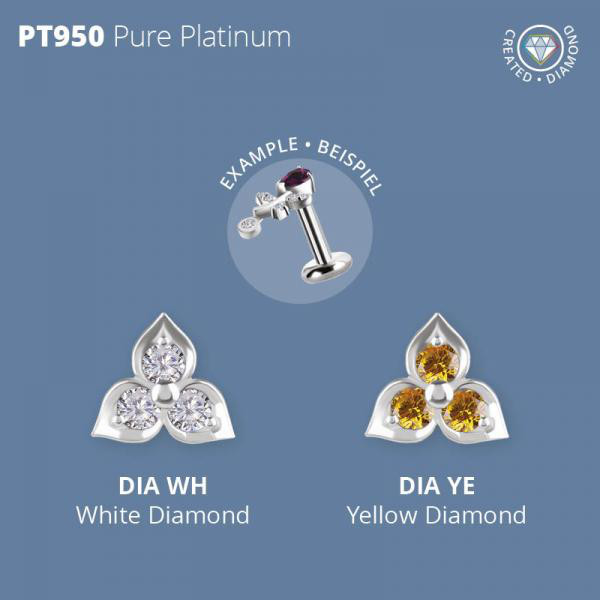 PLATINUM 950 INTERNAL MICRO ATTACHMENT SET W. LAB CREATED DIAMONDS