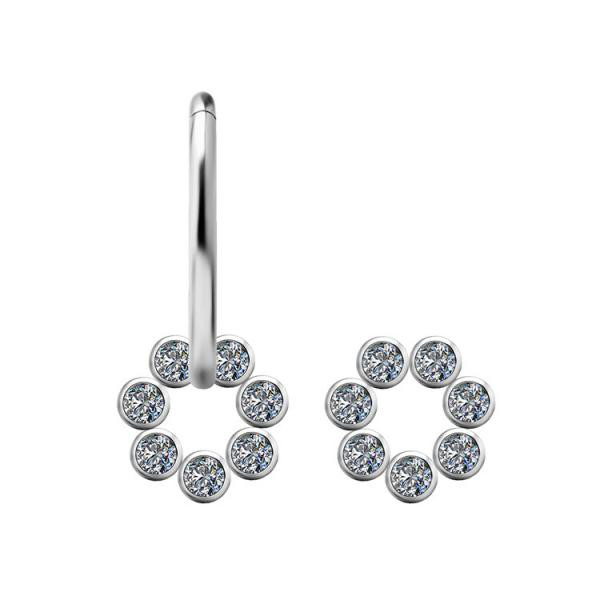 TITANIUM CLUSTER CHARM FOR HINGED RINGS SET W. PREMIUM ZIRCONIA