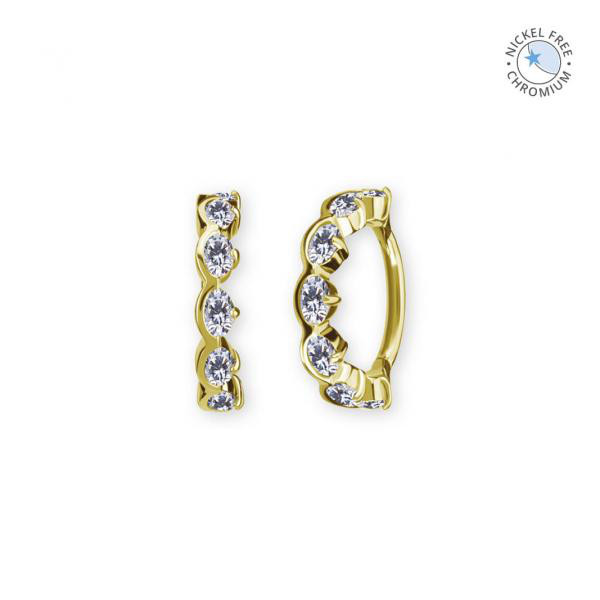 18K GOLD PVD CoCr NF HINGED SEGMENT RING SET W. PREMIUM ZIRCONIA