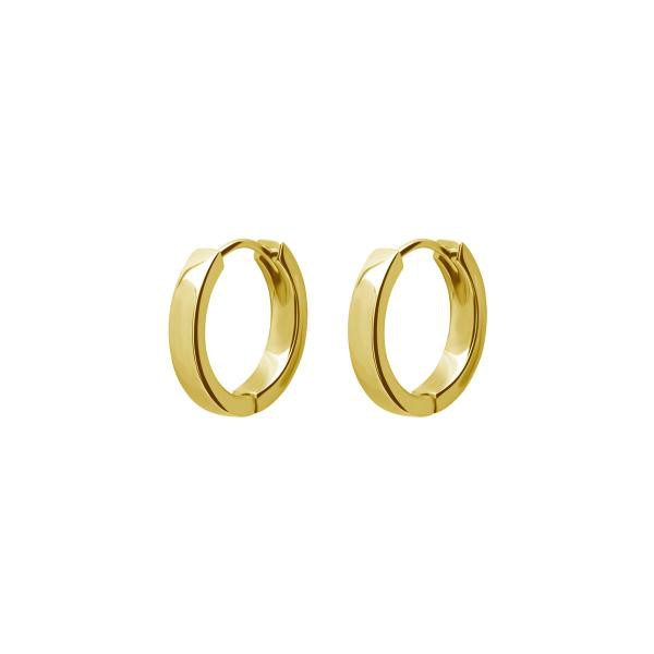 SS316L GOLD PVD PLAIN HOOP EARRINGS (PAIR)