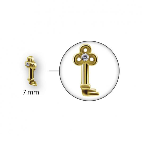 24K GOLD PVD SS316L MICRO KEY ATTACHMENT SET W. PREMIUM ZIRCONIA