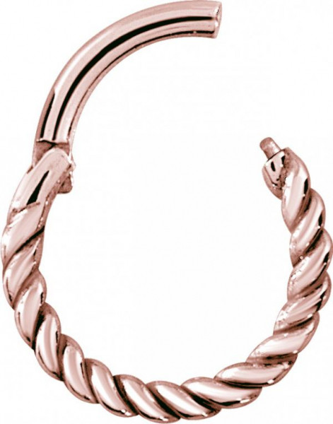 ROSE GOLD PVD SS316L HINGED RING (TWISTED WIRE)