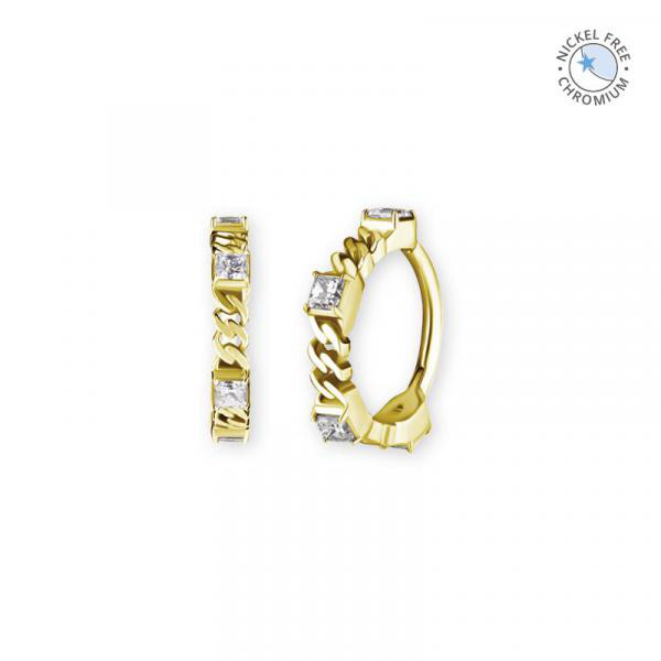 18K GOLD PVD CoCr NF HINGED SEGMENT RING SET W. PREMIUM ZIRCONIA