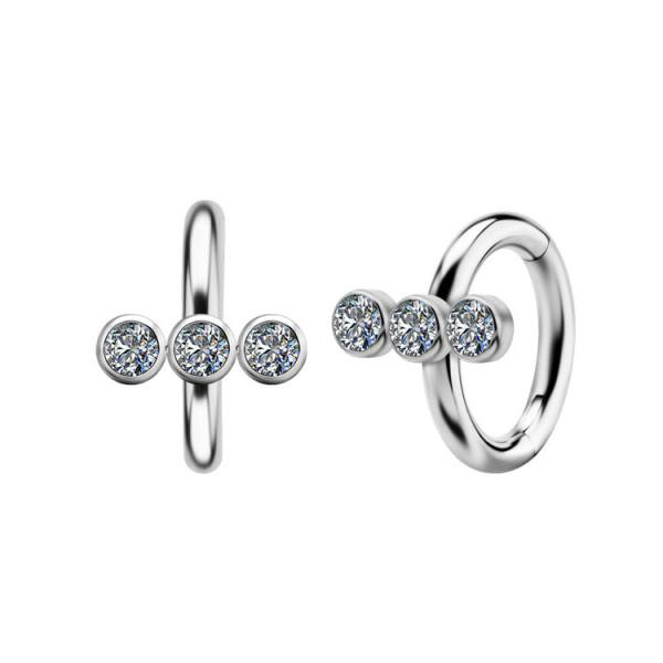 TITANIUM CLUSTER BAR CLICKER SET W. PREMIUM ZIRCONIA