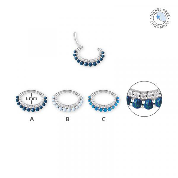 CoCr NF SEPTUM/DAITH CLICKER SET W. LAB OPALS & PREMIUM ZIRCONIA