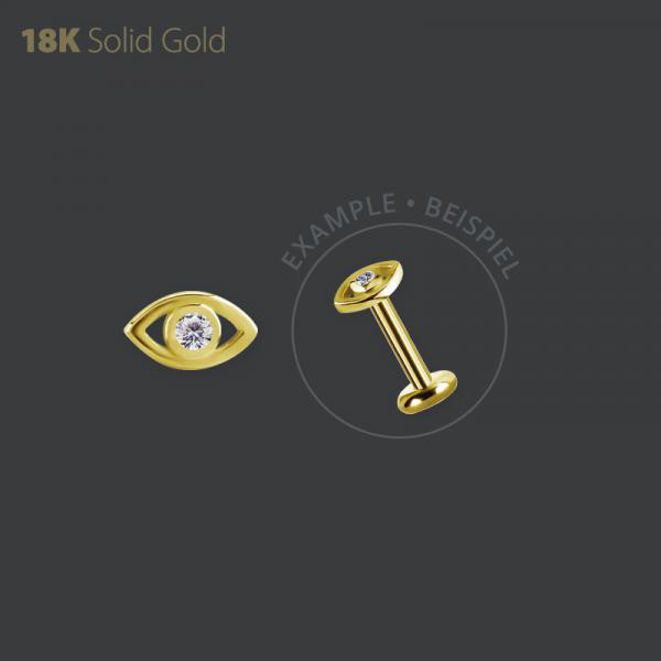 18K GOLD INTERNAL MICRO EYE ATTACHMENT SET W. PREMIUM ZIRCONIA