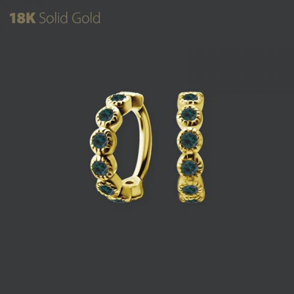 18K GOLD HINGED SNAKE RING SET W. MARQUISE PREMIUM NANO GEMS