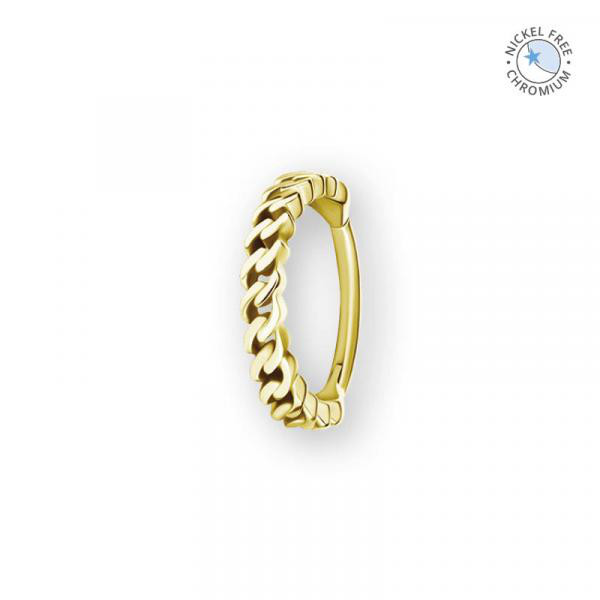 18K GOLD PVD CoCr NF CUBAN CHAIN HINGED SEGMENT RING