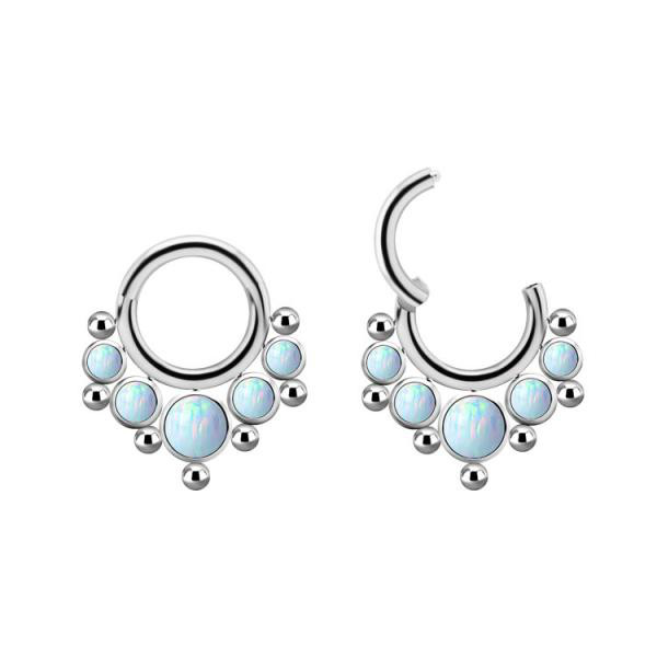 TITANIUM DEVILHEART CLUSTER CLICKER SET W.LAB CREATED OPAL