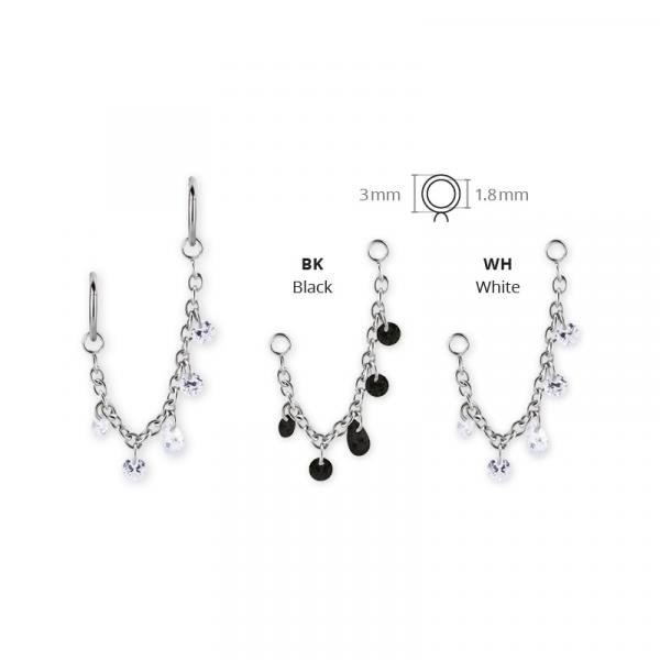 SS316L CONNECTING CHAINS FOR SBCR05 W. FLOATING ZIRCONIA DANGLE