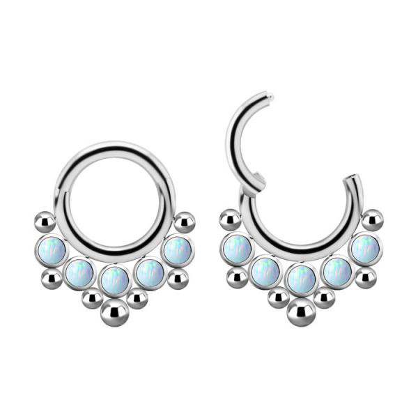 TITANIUM DEVILHEART CLUSTER CLICKER SET W.LAB CREATED OPAL