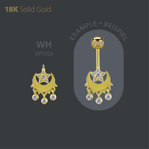 18K GOLD INTERNAL MICRO ATTACHMENT FOR VERTICAL HELIX SET W PREMIUM ZIRCONIA