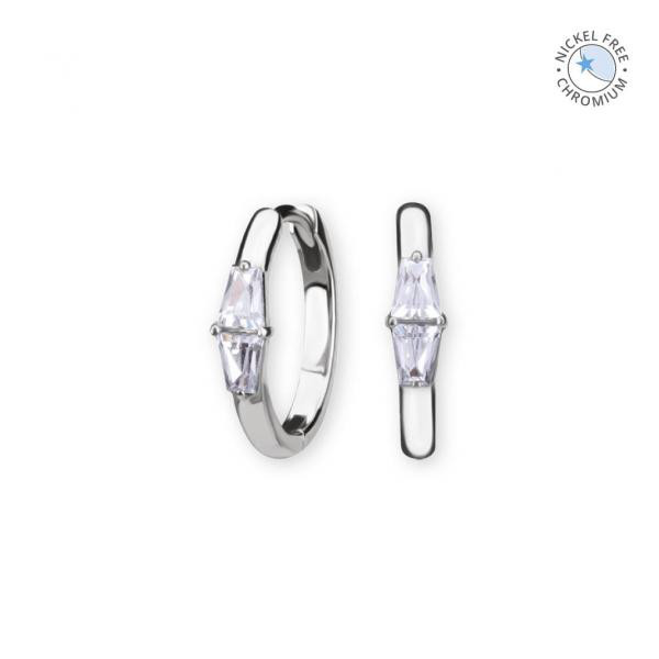 CoCr NF HINGED EAR HOOPS SET W. PREMIUM ZIRCONIA