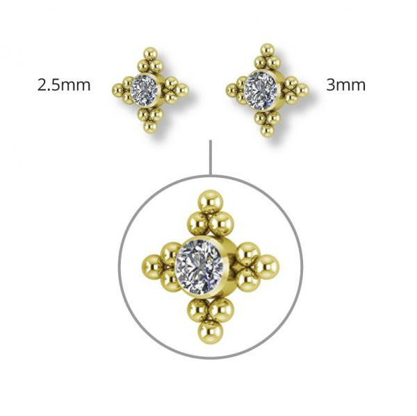 24K GOLD PVD TITANIUM CLUSTER INTERNAL MICRO ATTACHMENT SET W.PREMIUM ZIRCONIA