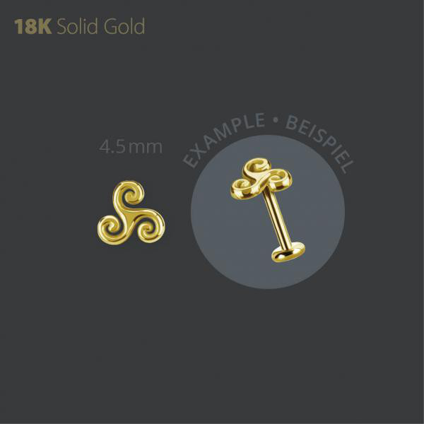 18K GOLD THREADLESS ATTACHEMENT (CELTIC WATER SYMBOL)