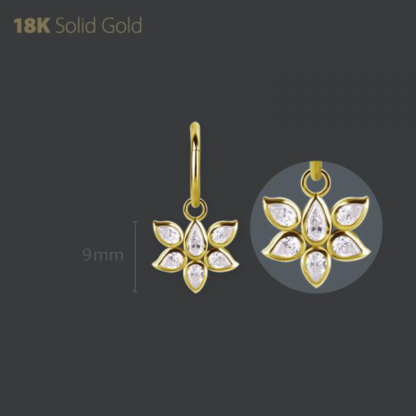18K GOLD CHARM SET W. PREMIUM ZIRCONIA