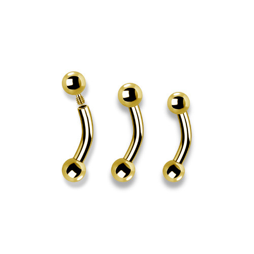 24K GOLD PVD TITANIUM INTERNAL BANANAS