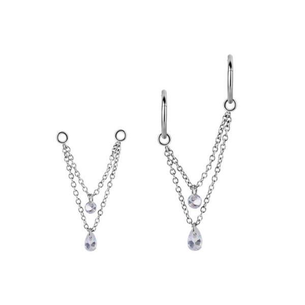 SS316L CONNECTING CHAINS FOR SBCR05 WITH FLOATING ZIRCONIA DANGLE