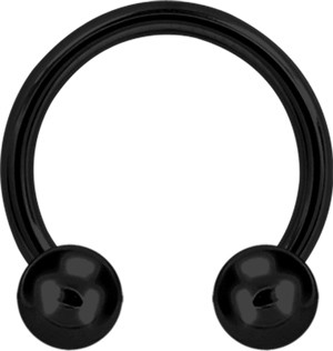 BLACK PVD TITANIUM CIRCULAR BARBELLS