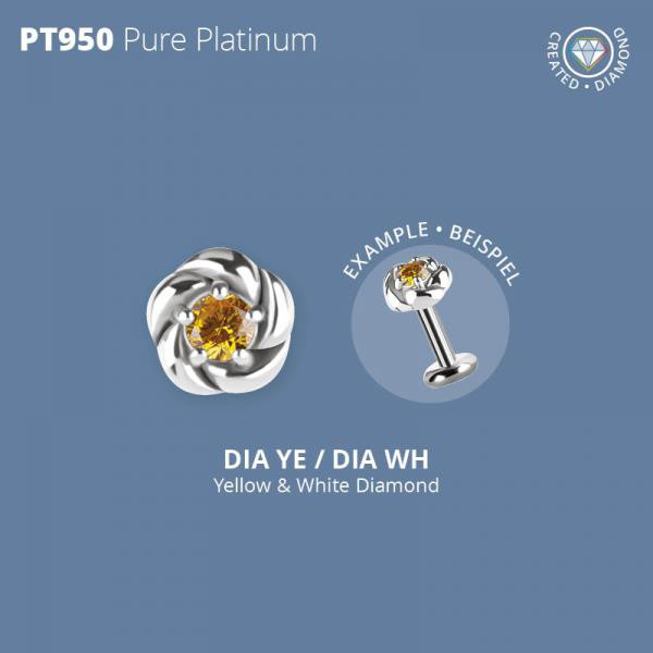 PLATINUM 950 INTERNAL MICRO ATTACHMENT SET WITH LAB CREATED DIAMONDS