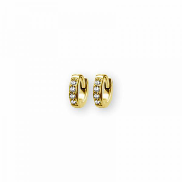 24K GOLD PVD SS316L EAR HOOP FOR SECOND HOLE 5MM DIAMETER (PAIR)