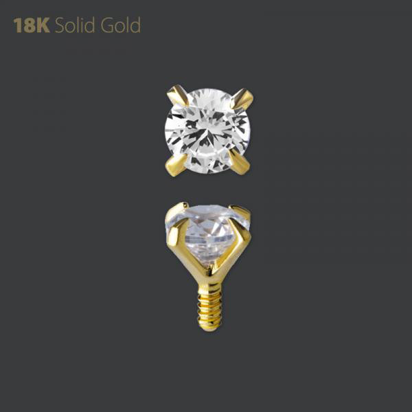 18K GOLD INTERNAL MICRO ATTACHMENT SET W. 3MM PREMIUM ZIRCONIA