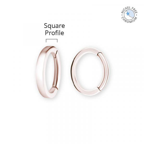 ROSE GOLD PVD CoCr NF HINGED OVAL ROOK CLICKER (SQUARE PROFILE)